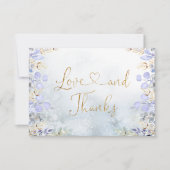 Elegant dusty blue winter foliage boho waterverf bedankkaart (Voorkant)