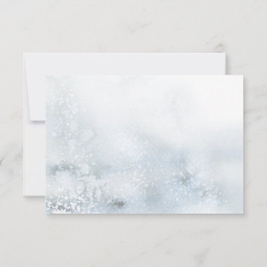 Elegant dusty blue winter foliage boho waterverf bedankkaart (Achterkant)