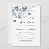 Elegant Dusty Blue Winter Foliage Rehearsal Dinner Kaart (Voorkant)