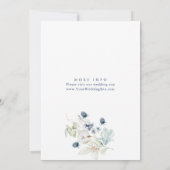 Elegant Dusty Blue Winter Foliage Rehearsal Dinner Kaart (Achterkant)