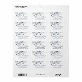 Elegant Dusty Blue Winter Foliage Return Address Etiket (Full Sheet)