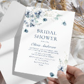 Elegant Dusty Blue Winter Foliage VRIJGEZELLENFEES Kaart