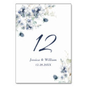 Elegant Dusty Blue Winter Foliage Wedding Kaart (Voorkant)
