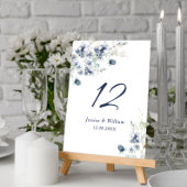 Elegant Dusty Blue Winter Foliage Wedding Kaart