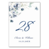 Elegant Dusty Blue Winter Foliage Wedding Kaart (Achterkant)