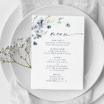 Elegant Dusty Blue Winter Foliage Wedding Menu<br><div class="desc">Voor verdere aanpassing,  te klikken gelieve de "pas verder"verbinding aan en ons ontwerphulpmiddel te gebruiken om deze sjabloon te wijzigen.</div>