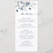 Elegant Dusty Blue Winter Foliage Wedding Menu (Voorkant)