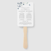 Elegant Dusty Blue Winter Foliage Wedding Programm Handwaaier (Achterkant)
