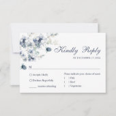 Elegant Dusty Blue Winter Foliage Wedding RSVP Kaartje (Voorkant)