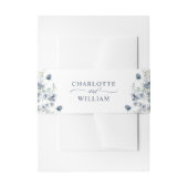 Elegant Dusty Blue Winter Foliage Wedding Uitnodigingen Wikkel (Voorkant Voorbeeld)