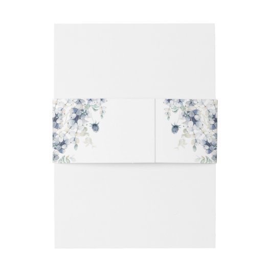 Elegant Dusty Blue Winter Foliage Wedding Uitnodigingen Wikkel