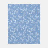 Elegant Dusty Blue Winter Frost Botanical Fleece Deken (Voorkant)