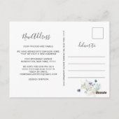 Elegant Dusty Blue Winter Moving Announement Briefkaart (Achterkant)