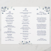 Elegant Dusty Blue Winter Wedding Ceremony Program (Achterkant)