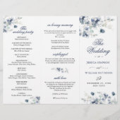Elegant Dusty Blue Winter Wedding Ceremony Program (Voorkant)