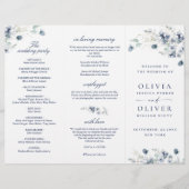 Elegant Dusty Blue Winter Wedding Ceremony Program (Voorkant)