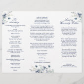 Elegant Dusty Blue Winter Wedding Ceremony Program (Achterkant)