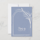Elegant Dusty Blue With QR Code Wedding Reply By RSVP Kaartje (Voorkant)
