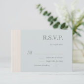 Elegant Dusty Blue Wood Grain Stripes Wedding RSVP Kaart (Staand voorkant)
