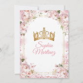 Elegant Dusty Blush Roze Bloemen Goud Mis Quince Kaart (Achterkant)