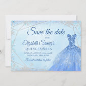 Elegant Dusty Christmas Mis Quince Save The Date Kaart (Voorkant)