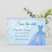 Elegant Dusty Christmas Mis Quince Save The Date Kaart (Staand voorkant)