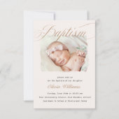 Elegant Dusty Cream Scallops Christening Baptisme Kaart (Voorkant)