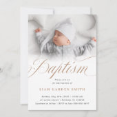 Elegant Dusty Cream Scallops Christening Baptisme  Kaart (Voorkant)