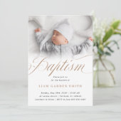 Elegant Dusty Cream Scallops Christening Baptisme  Kaart (Staand voorkant)