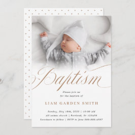 Elegant Dusty Cream Scallops Christening Baptisme  Kaart