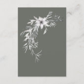 Elegant Dusty Gray White Floral Waterverf Wedding Informatiekaartje (Achterkant)