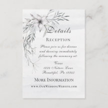 Elegant Dusty Gray White Floral Waterverf Wedding