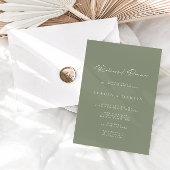 Elegant Dusty Green Calligraphy Rehearsal Dinner Kaart