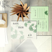 Elegant Dusty Green Ginkgo Floral Save the Date Uitnodiging Briefkaart