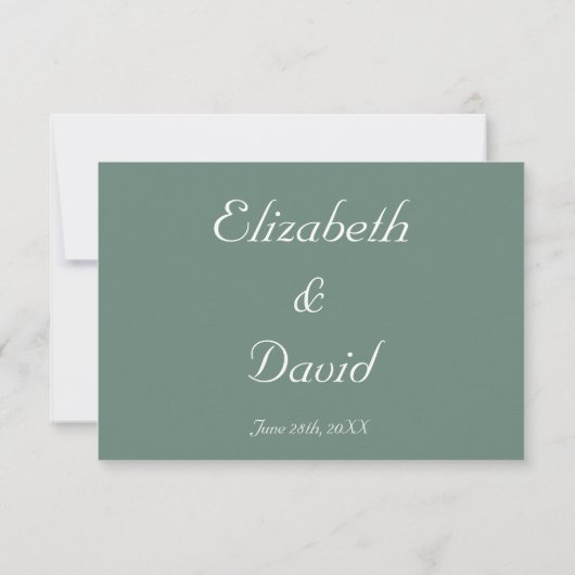 Elegant Dusty Green Wedding RSVP Invitation Kaart (Achterkant)