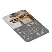 Elegant dusty grijs & witte floral save the date i magneet (Rechterzijde)