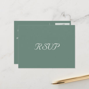 Elegant Dusty Groene Partij Bruiloft Reactie RSVP Briefkaart