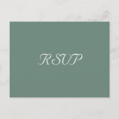 Elegant Dusty Groene Partij Bruiloft Reactie RSVP Briefkaart (Voorkant)