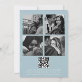 Elegant dusty helemaal blauw op één bruiloft kaart (Achterkant)