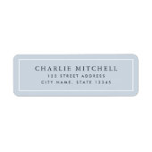 Elegant dusty light blue return address label (Voorkant)