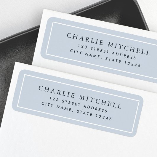 Elegant dusty light blue return address label