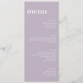 Elegant Dusty Lila Art Deco Tall Dinner Menu (Voorkant)