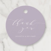 Elegant Dusty Lila Art Deco Wedding Hartelijk dank Bedankjes Labels (Voorkant)