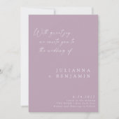 Elegant Dusty Lila Minimalist Chic Script Weddensc Kaart (Voorkant)