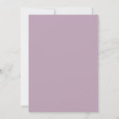 Elegant Dusty Lila Minimalist Chic Script Weddensc Kaart (Achterkant)