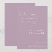 Elegant Dusty Lila Minimalist Chic Script Weddensc Kaart (Voorkant / Achterkant)