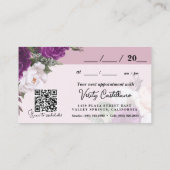 Elegant Dusty Mauve Bloemenhaar Afspraak QR Visitekaartje (Achterkant)