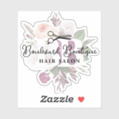 Elegant Dusty Mauve Bloemensalon Stylist Logo Sticker (Vel)