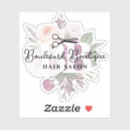 Elegant Dusty Mauve Bloemensalon Stylist Logo Sticker