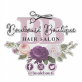 Elegant Dusty Mauve Bloemensalon Stylist Logo Sticker (Voorkant)